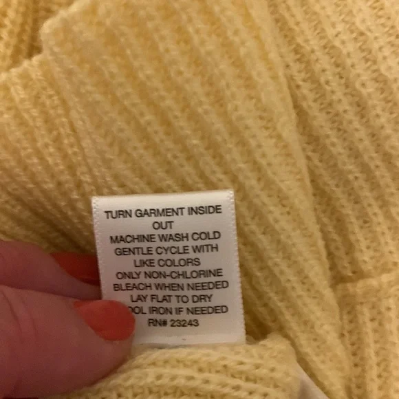 Open Back, Yellow, Cowl Neck Sweater by NY & Co - Picture 9 of 10